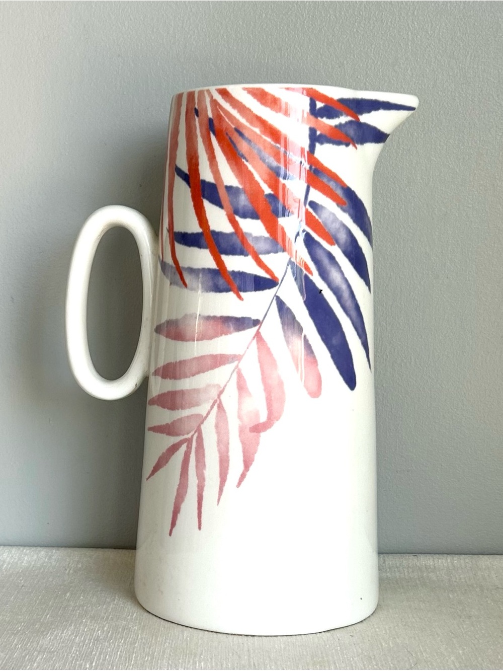 TAG hand stamped porcelain water pitcher EXCELLENT !
